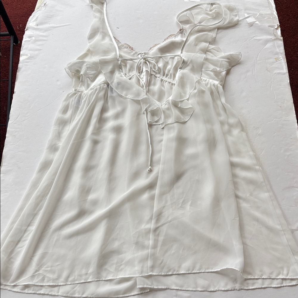 Vintage Y2K Princess Slip Dress White Renaissance Girly 90 L New Fairy Romantic - Picture 4 of 16